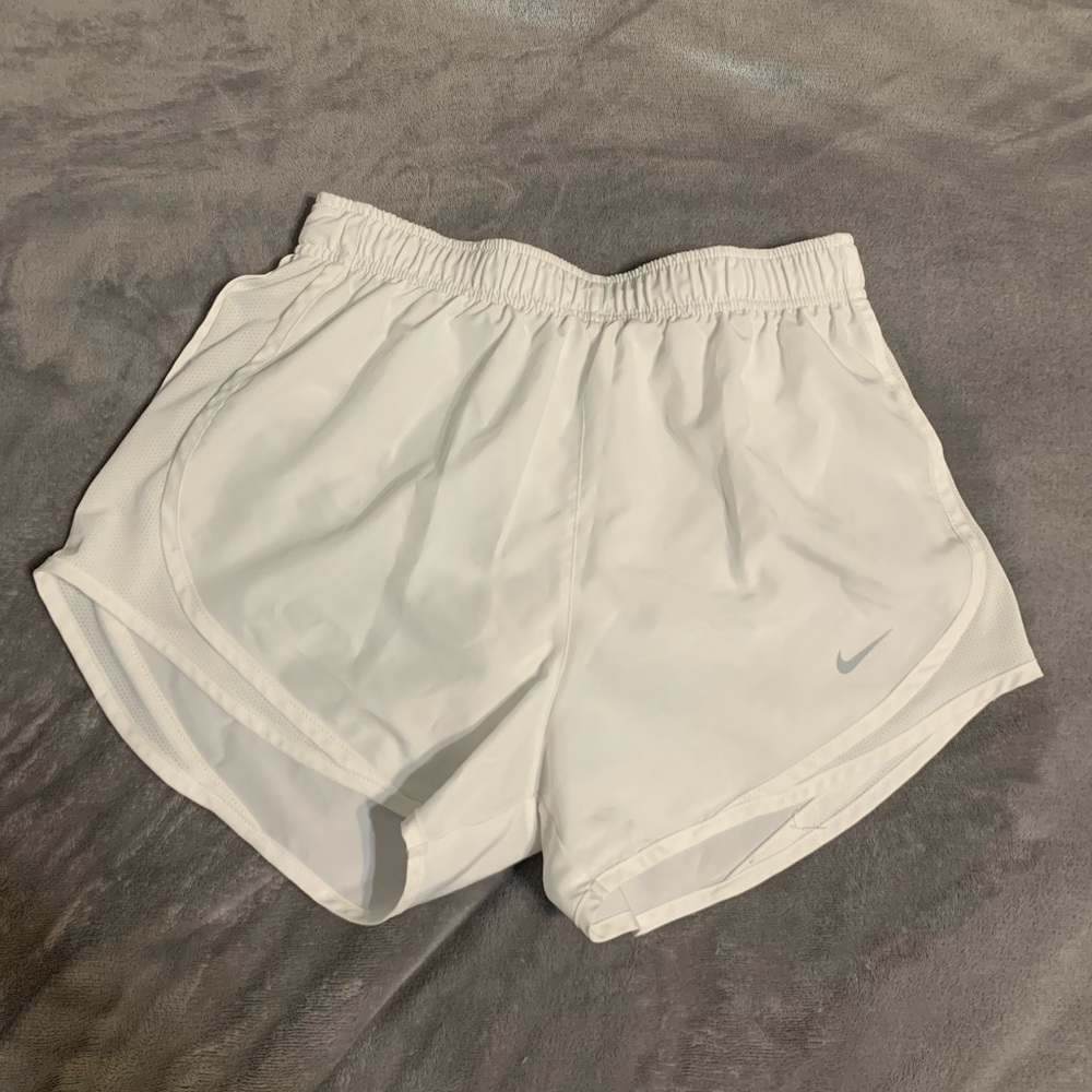 All white nike shorts